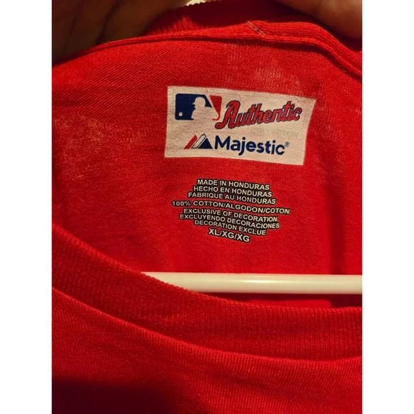 Men's Majestic Philadelphia Phillies Red White XL Short Sleeve T-Shirt - Picture 6 of 7